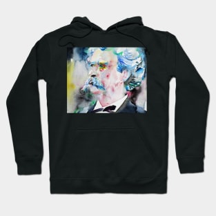 MARK TWAIN watercolor portrait .4 Hoodie